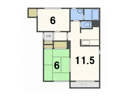 アルカディア大谷地(2LDK/1階)の間取り写真
