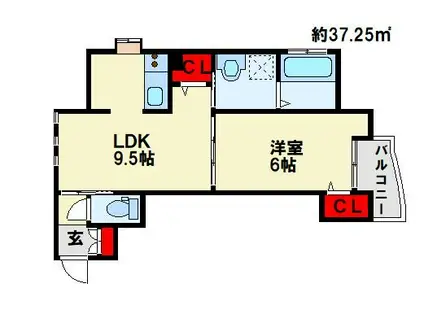 CASA・CONFORIA(1LDK/3階)の間取り写真