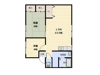 シティハイムビラ(2LDK/1階)の間取り写真