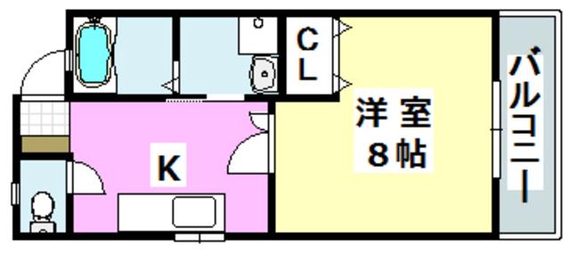 モンフルール竹橋(1K/3階)の間取り写真