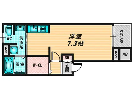 グラディート(ワンルーム/3階)の間取り写真