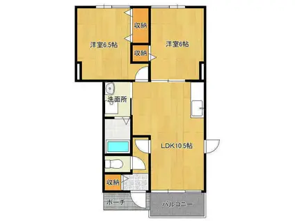 クレセール(2LDK/1階)の間取り写真