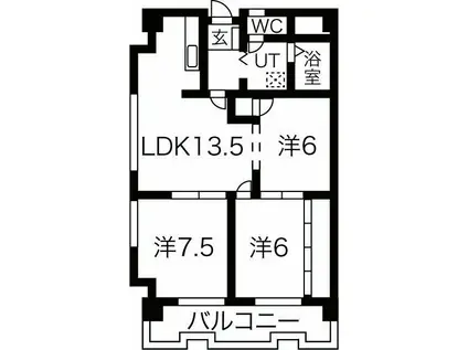 ルミエールI(3LDK/3階)の間取り写真