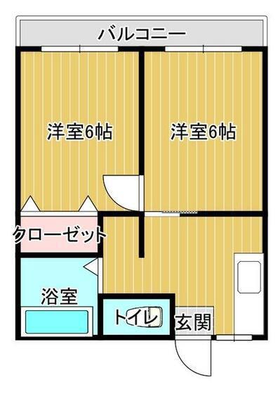 小楠ハイツ(2DK/3階)の間取り写真