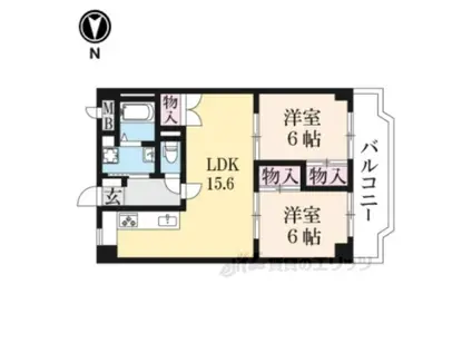 サンライト星ヶ丘(2LDK/2階)の間取り写真