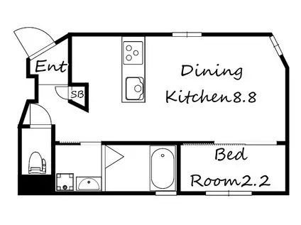 ブロンテ大久保駅前III(1LDK/1階)の間取り写真