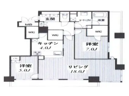 シティタワー堀江(2LDK/22階)の間取り写真