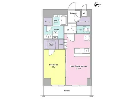 ZINNIA大森西(1LDK/7階)の間取り写真