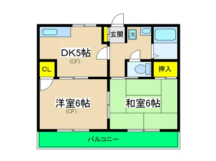 コートルミエールB(2DK/2階)の間取り写真