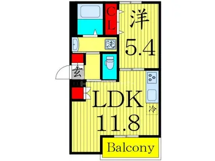 東向島1丁目メゾン(1LDK/1階)の間取り写真
