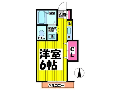 コンフォート(1K/2階)の間取り写真