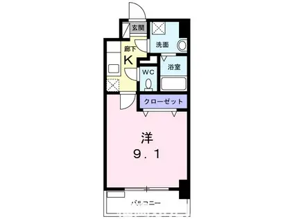 ELEVITA弥永(1K/5階)の間取り写真