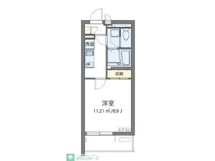 クレイノYAMASHITA(1K/4階)の間取り写真