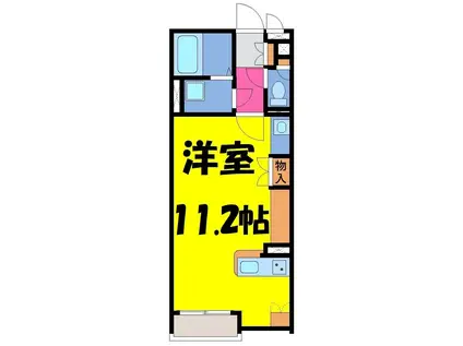 ユイット(ワンルーム/2階)の間取り写真