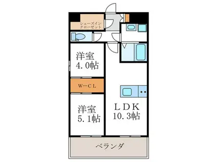 LIVECASA千本今出川(2LDK/3階)の間取り写真