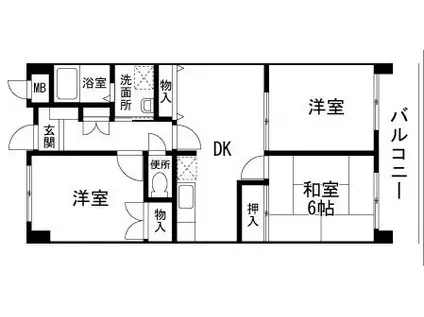 メゾン大西(3DK/2階)の間取り写真