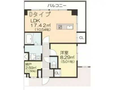 ローヤルコーポ(1SLDK/1階)の間取り写真