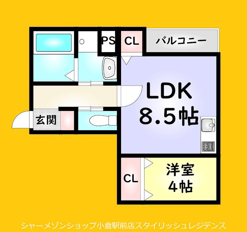 THE NOBLES 戸畑I(1LDK/1階)の間取り写真