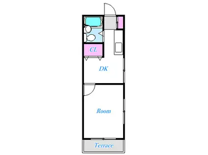 カーサ塚の下(1DK/1階)の間取り写真
