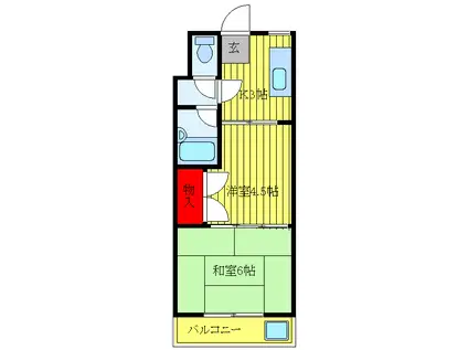 メゾンこちや(2K/2階)の間取り写真