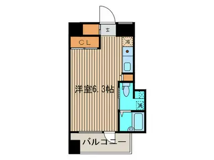 レジディア三越前(ワンルーム/6階)の間取り写真