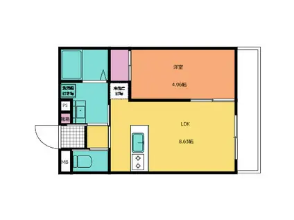 グランネストK(1LDK/4階)の間取り写真