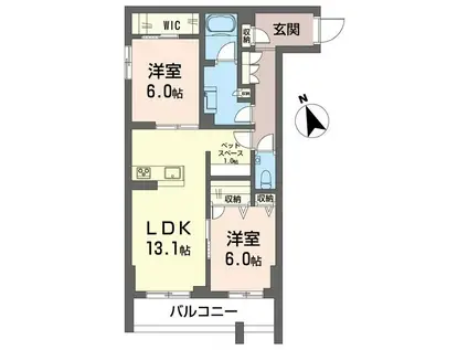 グランクロス サン(2LDK/3階)の間取り写真