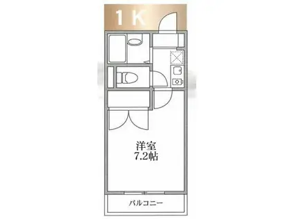 インペリアル湘南Ⅰ(1K/3階)の間取り写真
