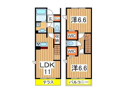 メゾン・シュシュ1(2LDK/1階)の間取り写真