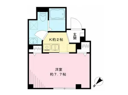 ルート・エイ(1K/3階)の間取り写真