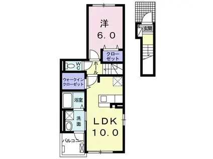 サニーガーデン(1LDK/2階)の間取り写真