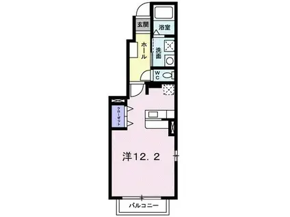 モンターニュ・ジョリC(ワンルーム/1階)の間取り写真