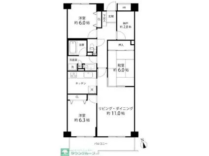 T S GARDEN府中(3SLDK/2階)の間取り写真
