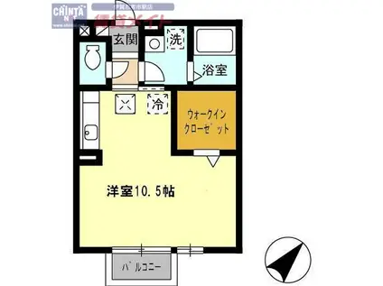 KENT HOUSEA(ワンルーム/1階)の間取り写真