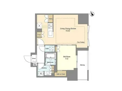 オアーゼ日暮里レジデンス(1LDK/3階)の間取り写真