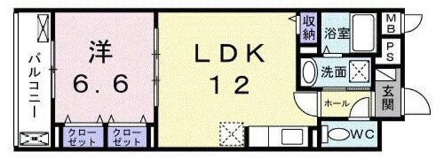 グルックパティオ高円寺(1LDK/2階)の間取り写真