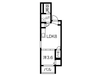 F ASECIA REINE(1LDK/1階)の間取り写真