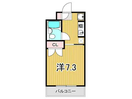 ラフィーネ北綾瀬(1K/1階)の間取り写真