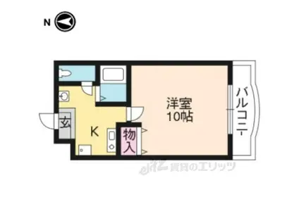 カーサ・ド・マニセス(1K/2階)の間取り写真