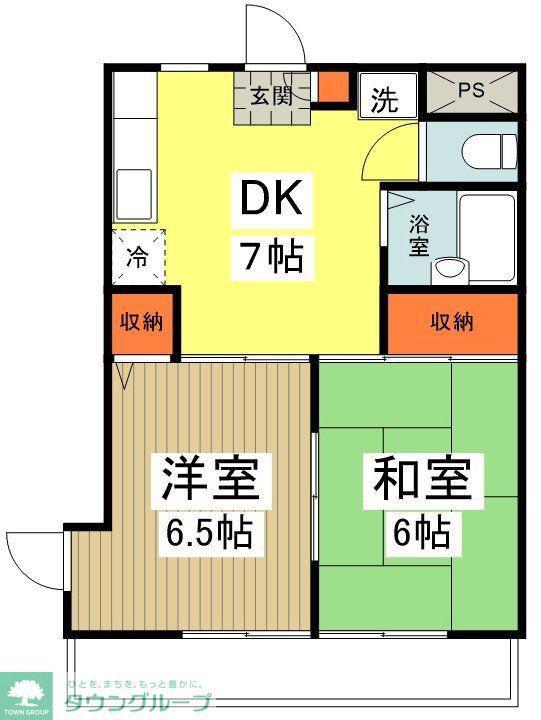トレフールD(2DK/3階)の間取り写真