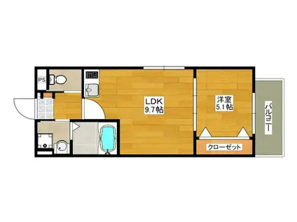 NUT SYOJAKU(1LDK/2階)の間取り写真