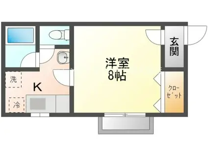 エステート(1K/1階)の間取り写真