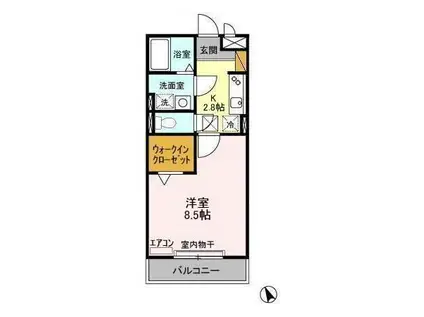 コンフォールK(1K/1階)の間取り写真