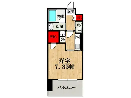 アプリーレ南堀江(1K/11階)の間取り写真