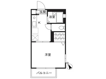フローラ高津(1K/2階)の間取り写真