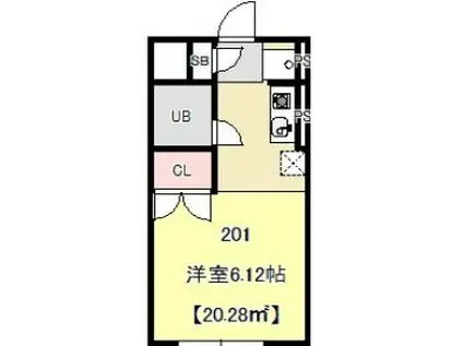 TSKコート八千代 201(1K/2階)の間取り写真
