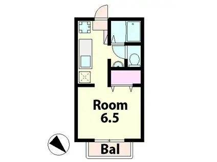 サンライフソシア(1K/2階)の間取り写真