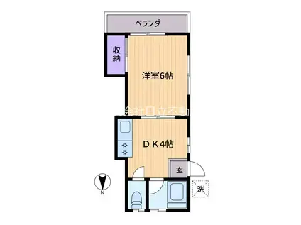 佐藤様方(1DK/2階)の間取り写真