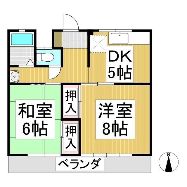 倉石マンション(2DK/1階)の間取り写真