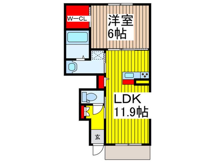 トモ・M1(1LDK/1階)の間取り写真